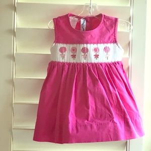 VGUC.  9m Pink, Silly Goose Hand Smocked Dress.